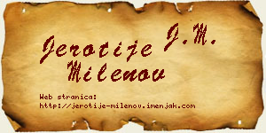 Jerotije Milenov vizit kartica